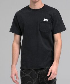 Alternative view of Lord Nermal Pocket tee (Black Mineral Wash)
