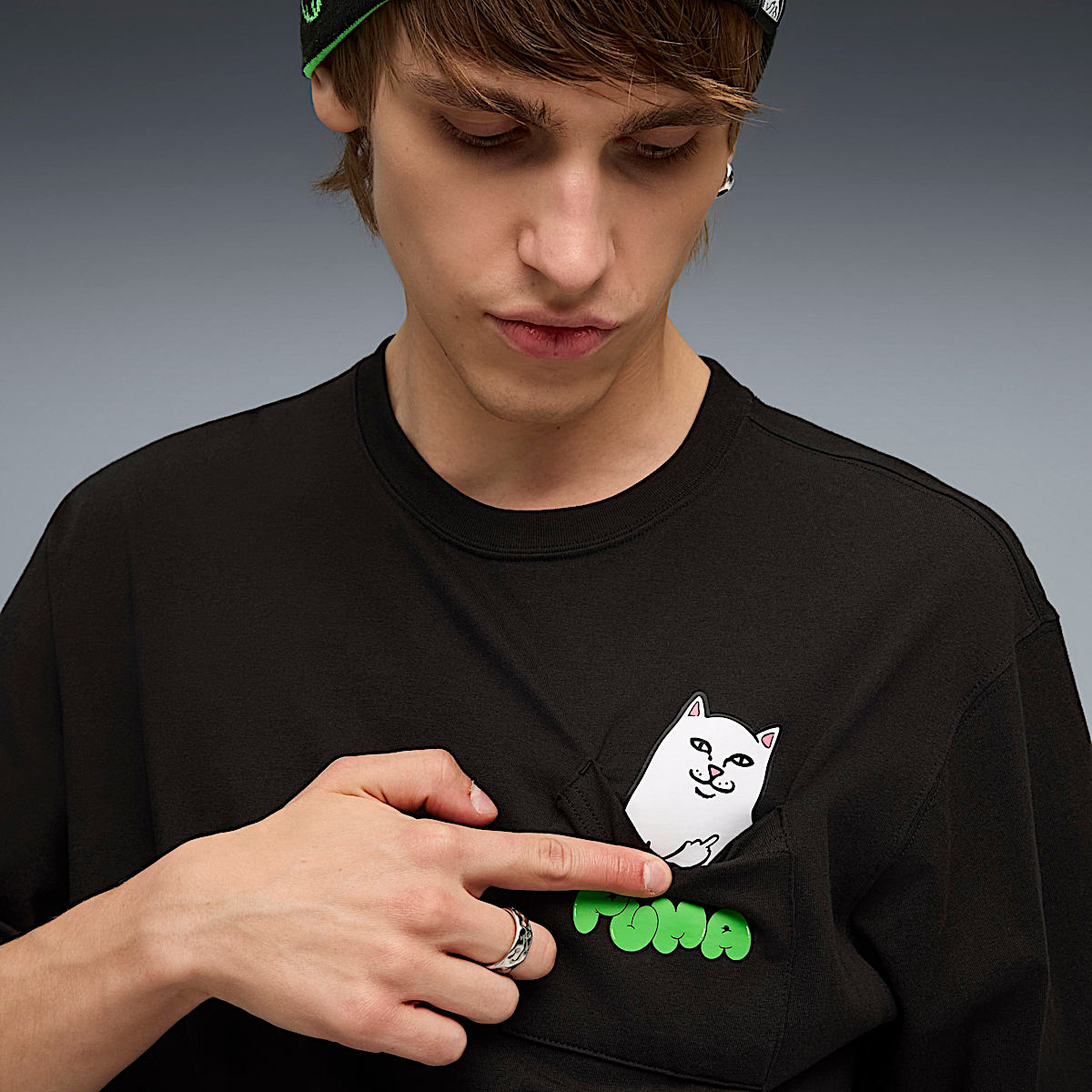 PUMA x RIPNDIP Lord Nermal Pocket Tee (Black) - Image 2