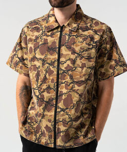 Alternative view of Wired Zip Up Shirt (Tan)