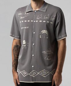Alternative view of Blonded Reversible Button Up (Sand / Charcoal)