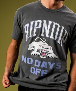 Alternative view of White Panther Tee (Charcoal)