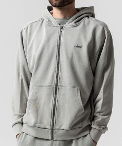 Alternative view of Castanza Zip Up Hoodie (Sage Vintage Wash)