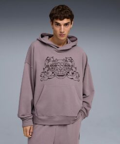 Alternative view of PUMA X RIPNDIP Boxy Graphic Hoodie (Plum Jam)