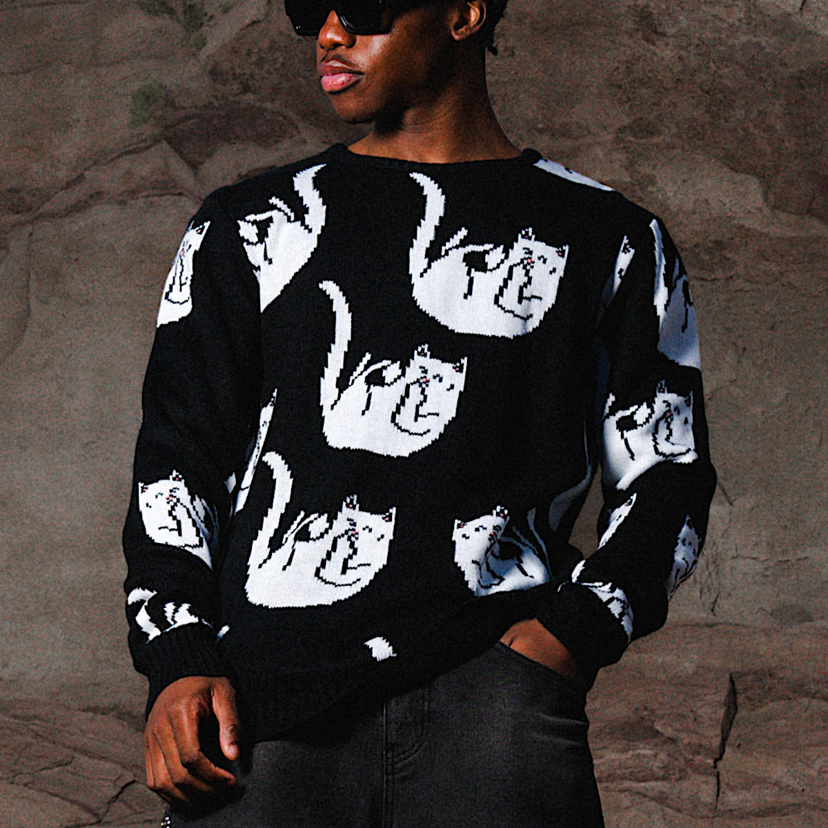 Falling For Nermal Knit Sweater (Black) - Image 2