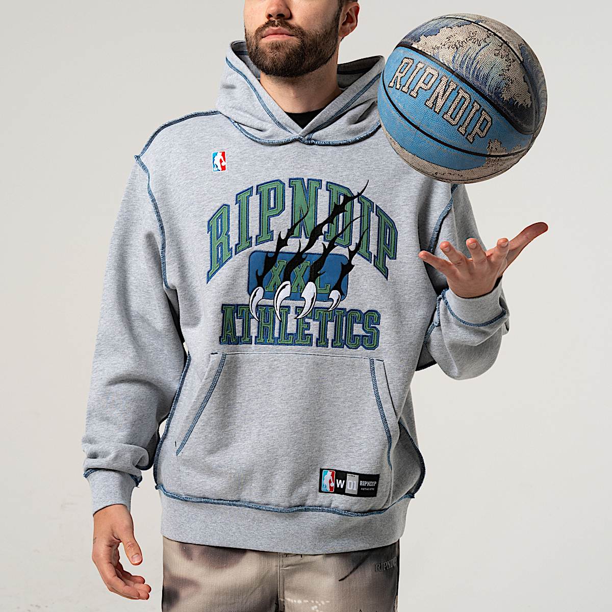 Ripndip Athletics Stitch Hoodie (Ash Heather) - Image 2