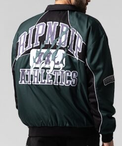 Alternative view of RIPNDIP Athletics Race Jacket (Hunter Green / Black)