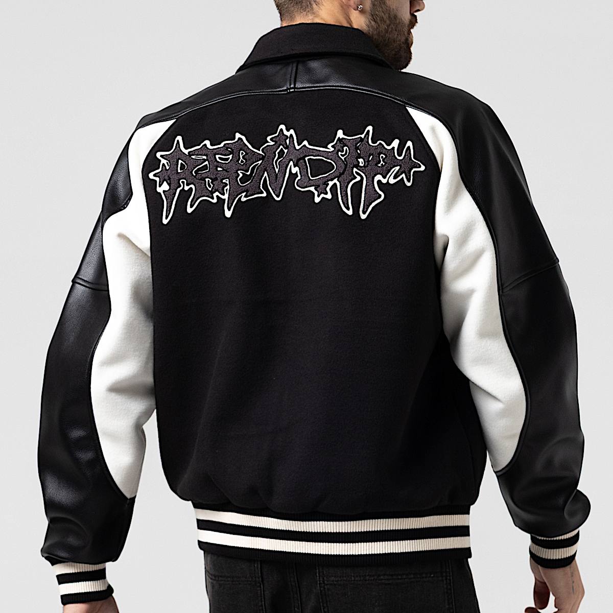 Luther Leather Jacket (Black / Sand) - Image 2