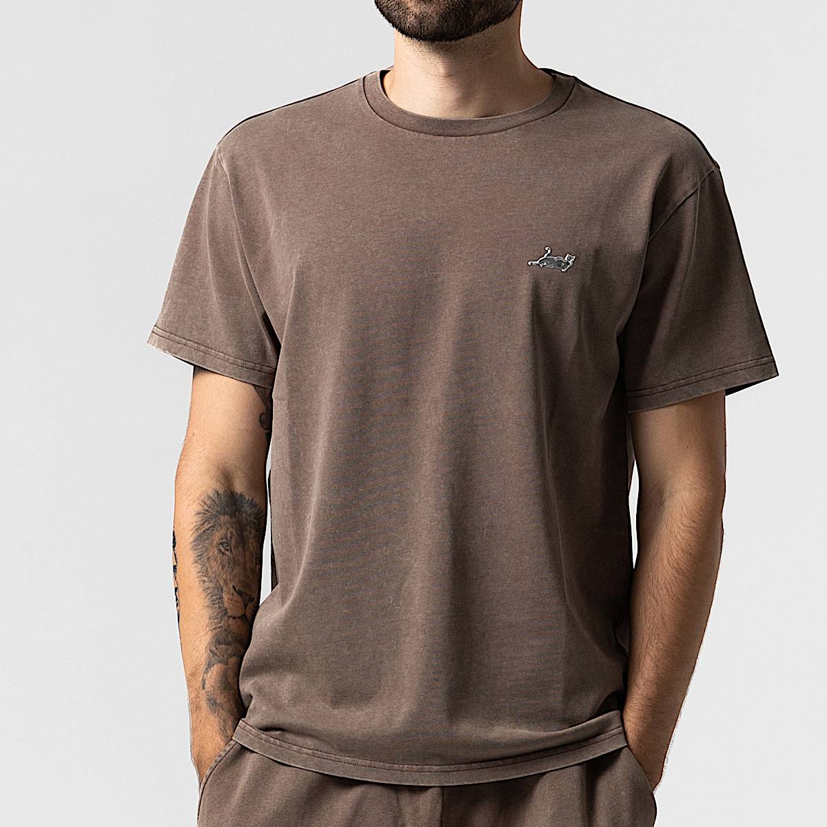 Castanza Short Sleeve Tee (Brown Vintage Wash) - Image 2