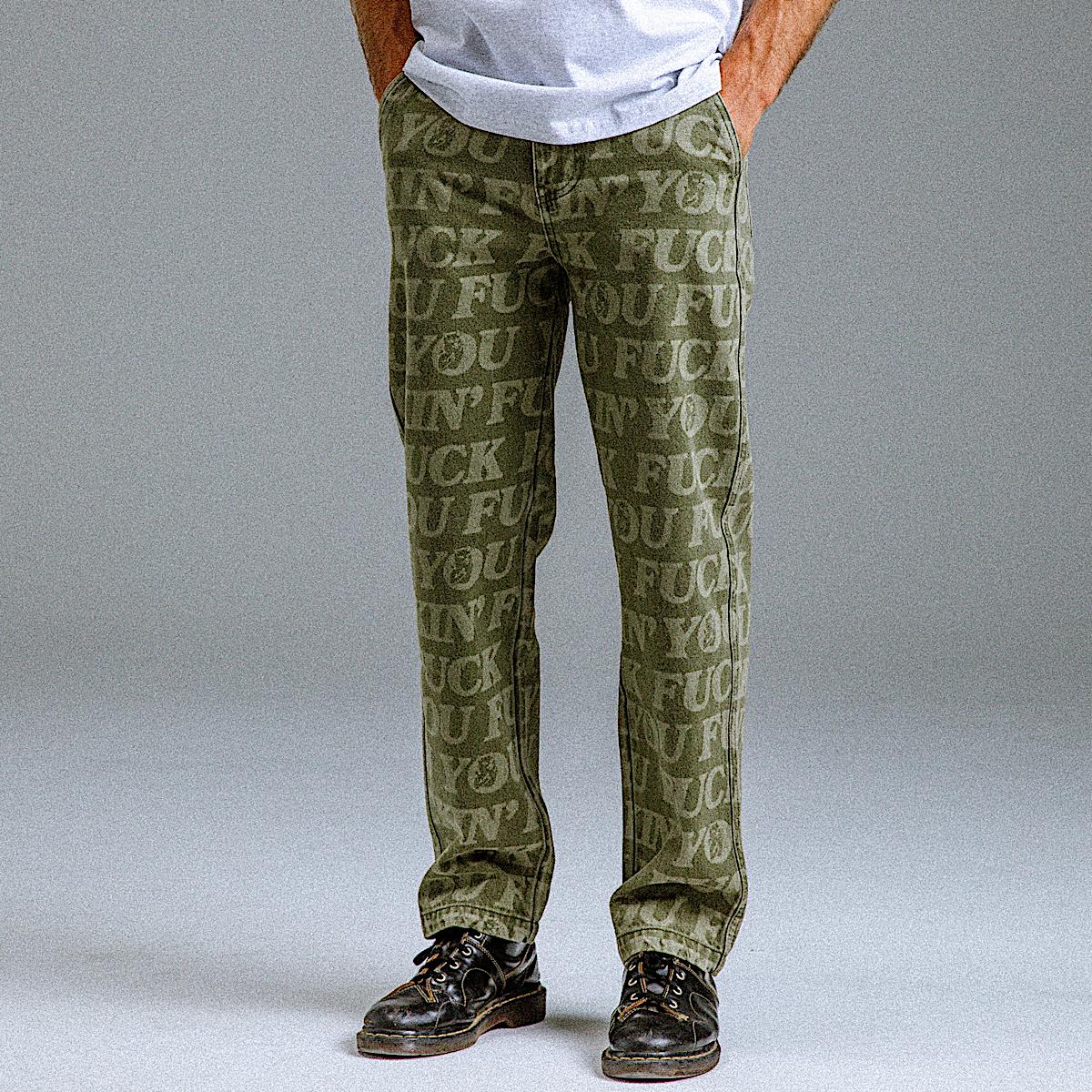 F.U.F.F. Washed Denim Pants (Light Olive Denim) - Image 2