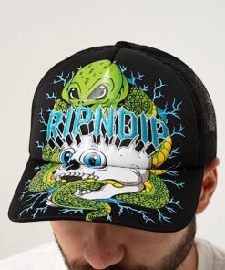 Alternative view of Skull and Bones Trucker Hat (Black)