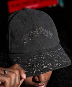Alternative view of Pretty Flacko Distressed Dad Hat (Black Vintage Wash)