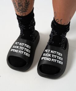 Alternative view of Pet Kitties Cloud Slides (Black)