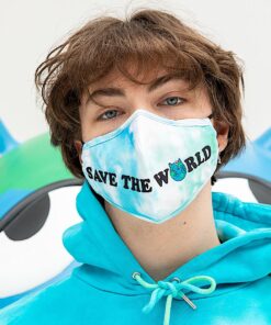 Alternative view of Save The World Face Mask (Blue)