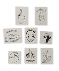 Alternative view of We Out Here Tattoo Sheet (Black)