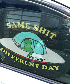 Alternative view of Same Shit Different Day Window Shade (Black)
