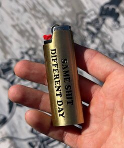 Alternative view of Same Shit Different Day Lighter Cover (Gold)