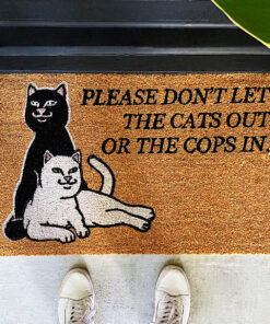 Alternative view of Don't Let The Cops In Rug (Brown)