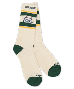 Alternative view of Peeking Nermal Socks (Bone / Forest)