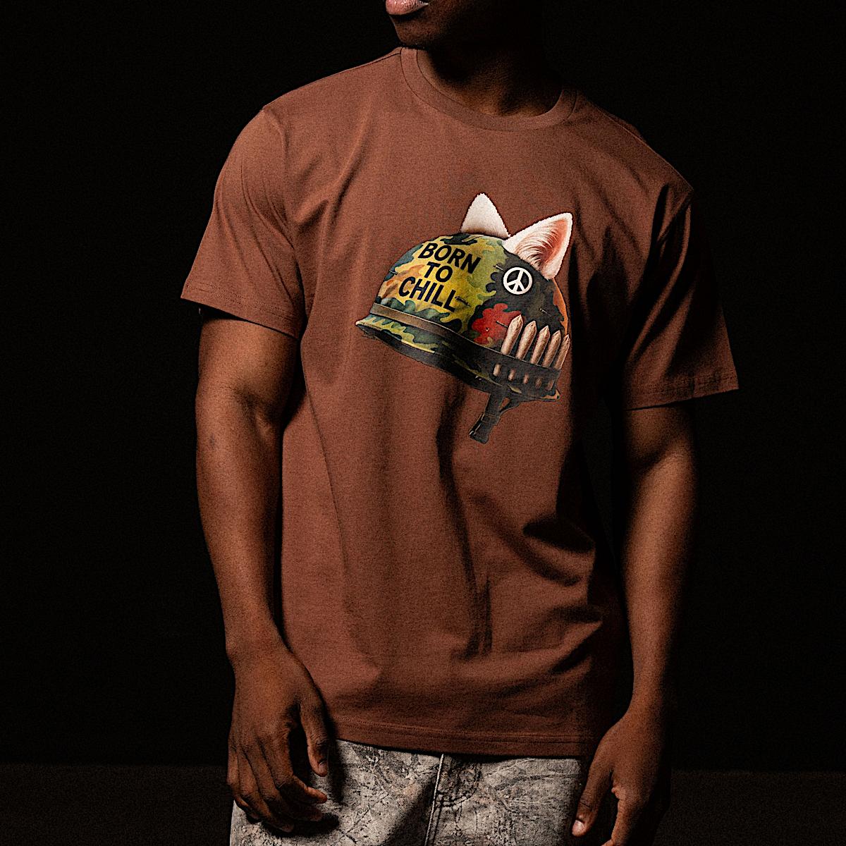 Born To Chill Tee (Brown) - Image 2