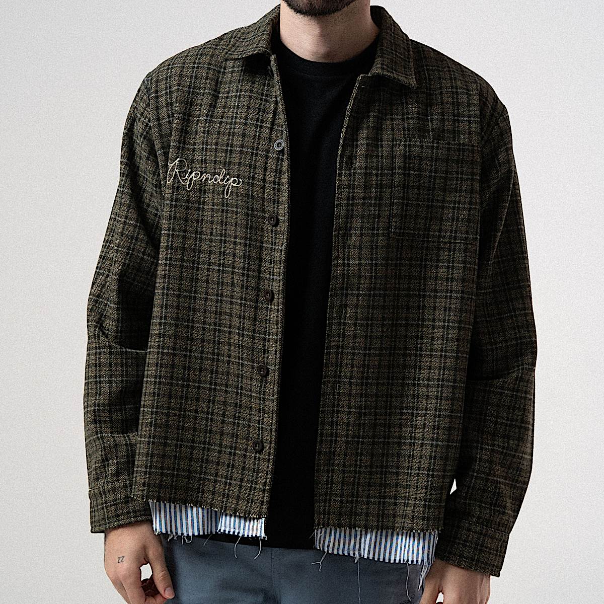 Where The Flowers Bloom Flannel Jacket (Olive) - Image 3