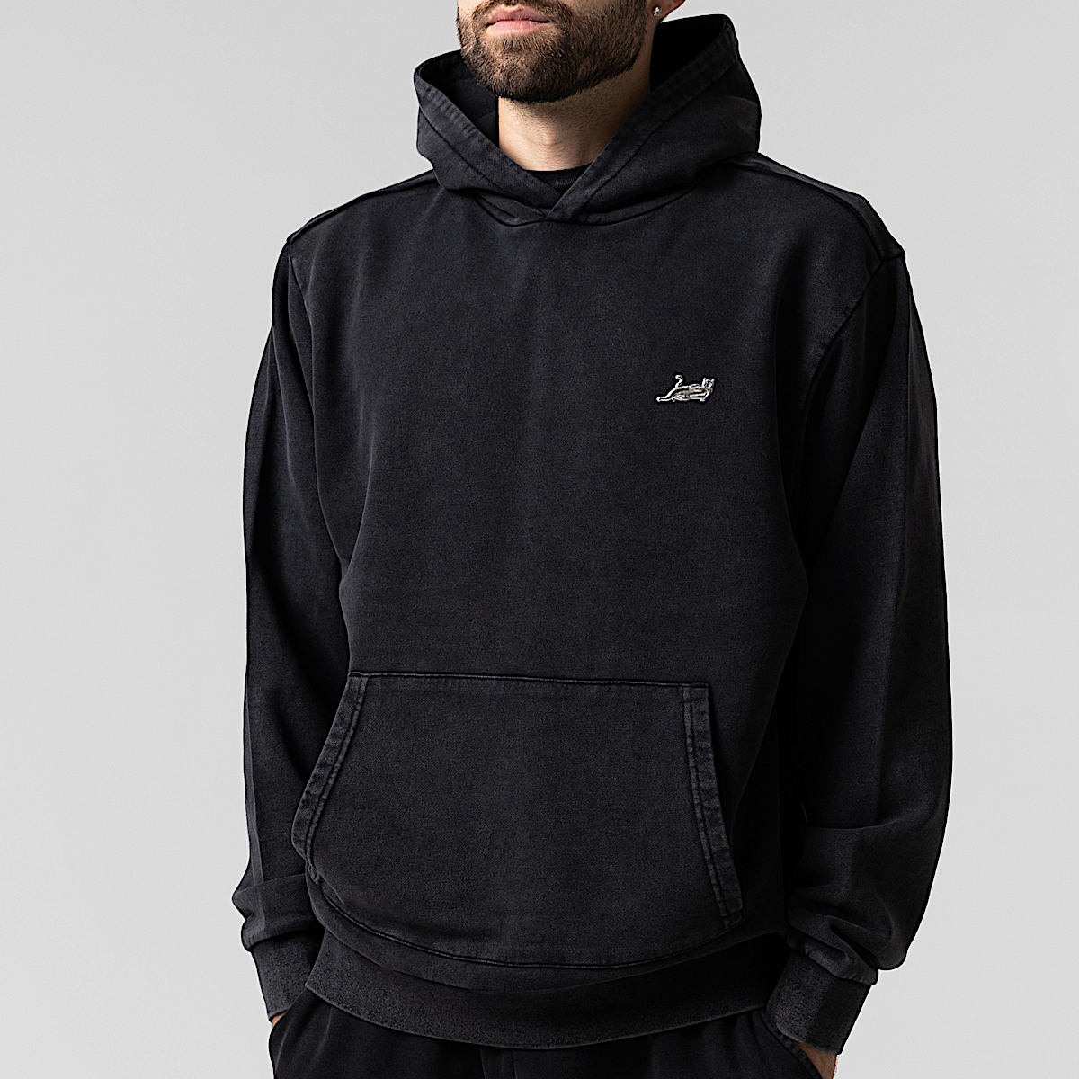 Castanza Hoodie (Black Vintage Wash) - Image 3