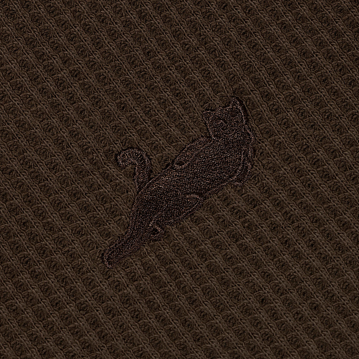 Castanza Waffle Knit Zip Up Hoodie (Brown) - Image 3