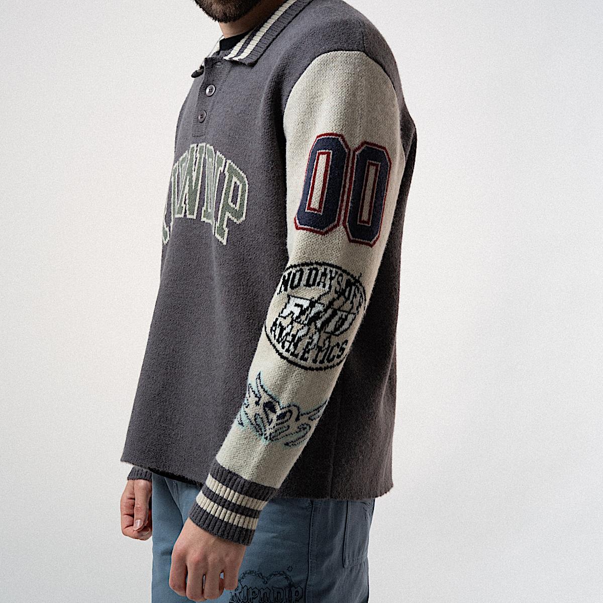 Run It Up Knit Sweater (Charoal / Cream) - Image 3