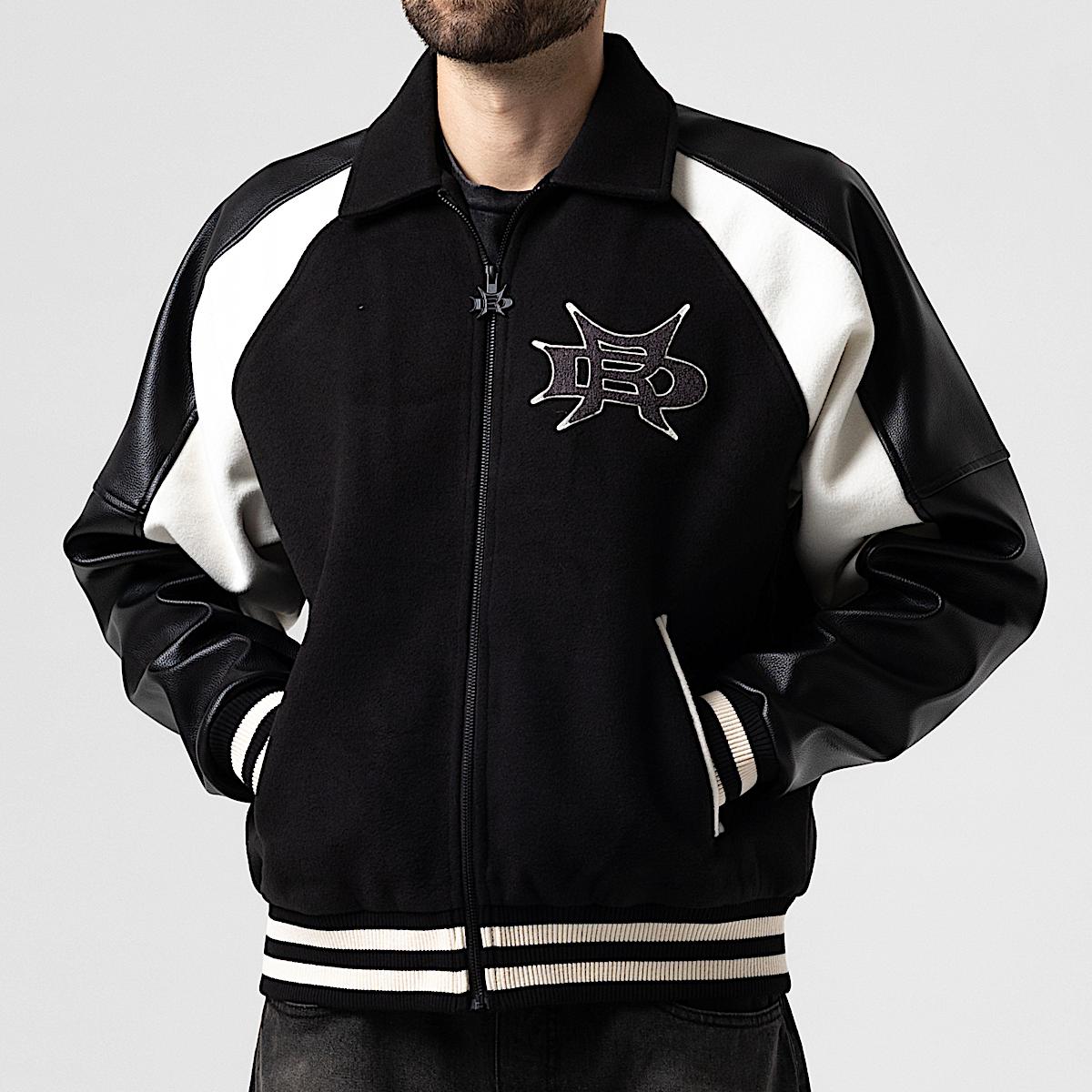 Luther Leather Jacket (Black / Sand) - Image 3