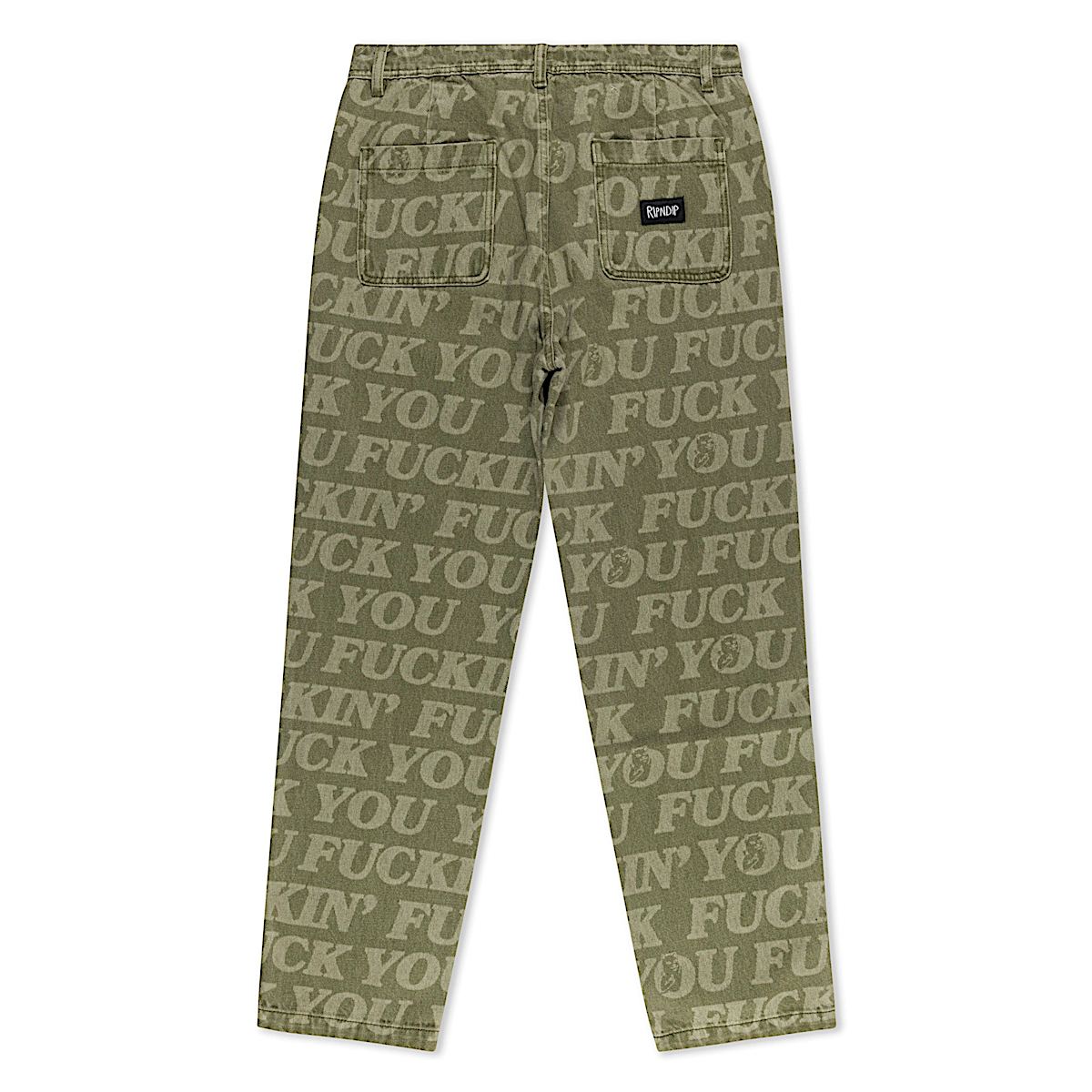 F.U.F.F. Washed Denim Pants (Light Olive Denim) - Image 3