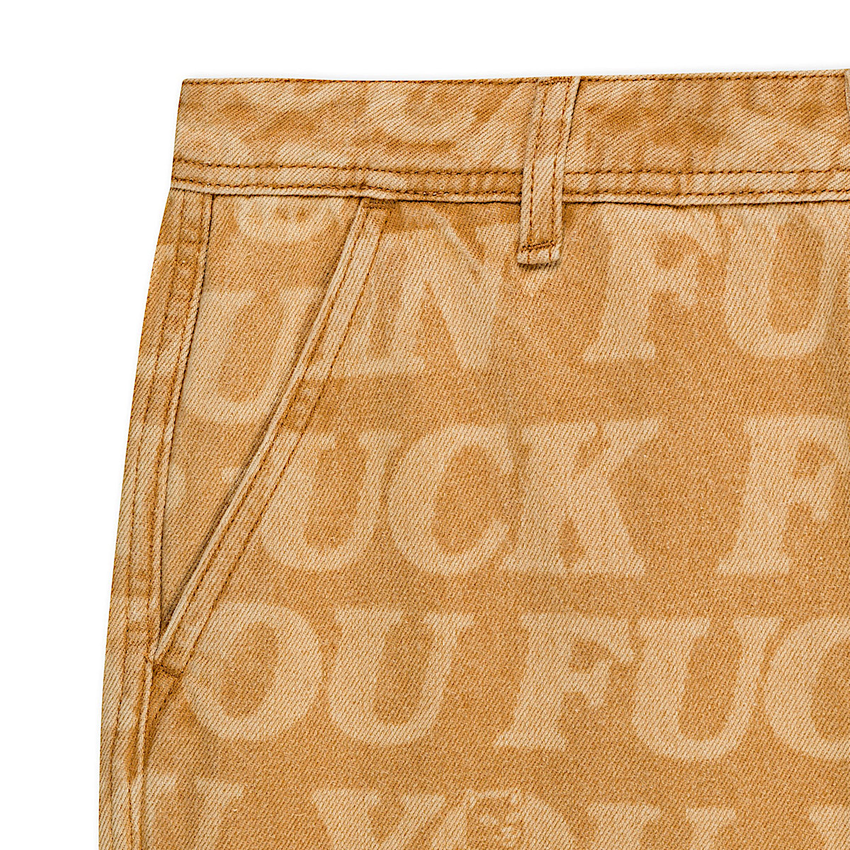 F.U.F.F. Washed Denim Pants (Light Brown Denim) - Image 4