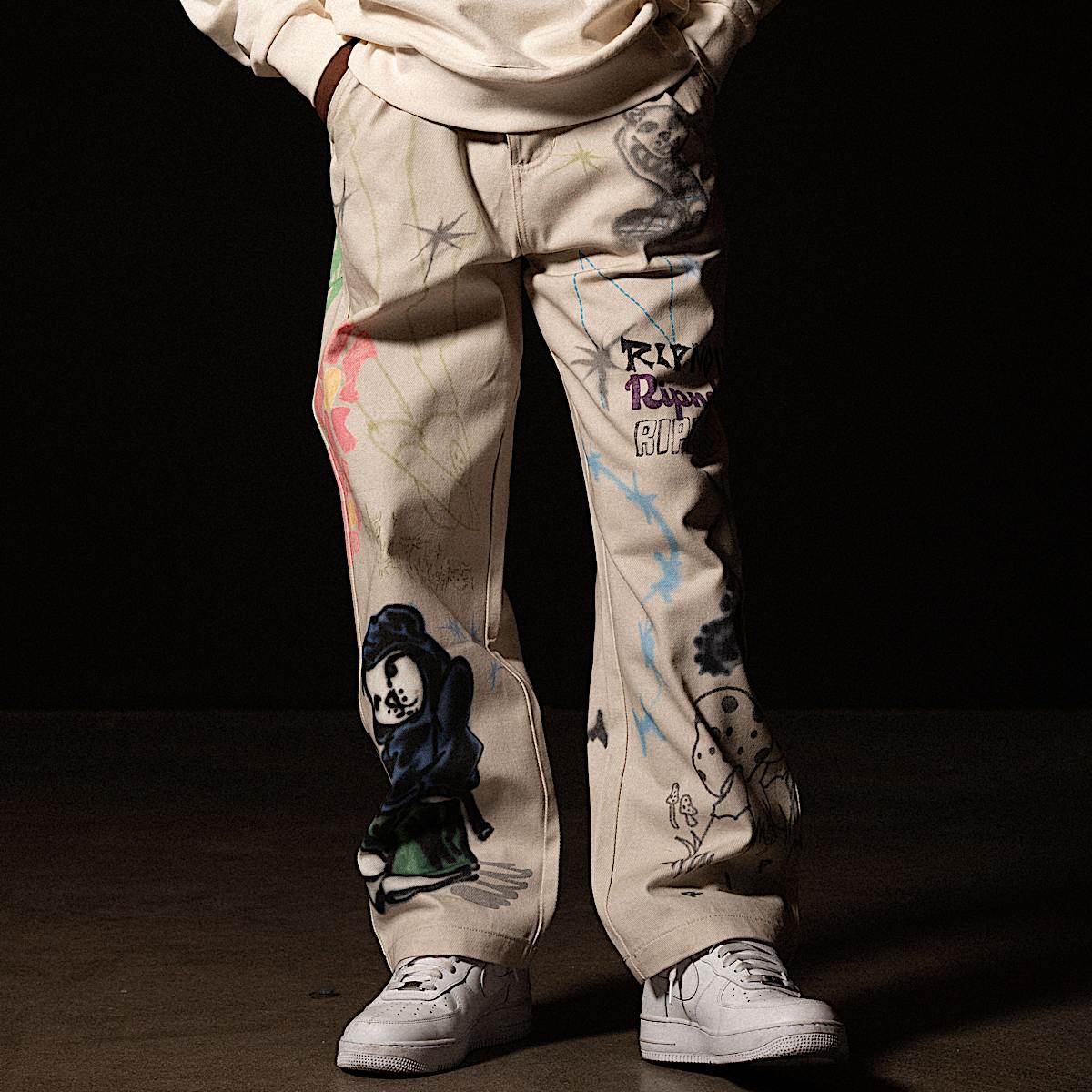 Goosebumps Wide Fit Pants (Bone) - Image 4