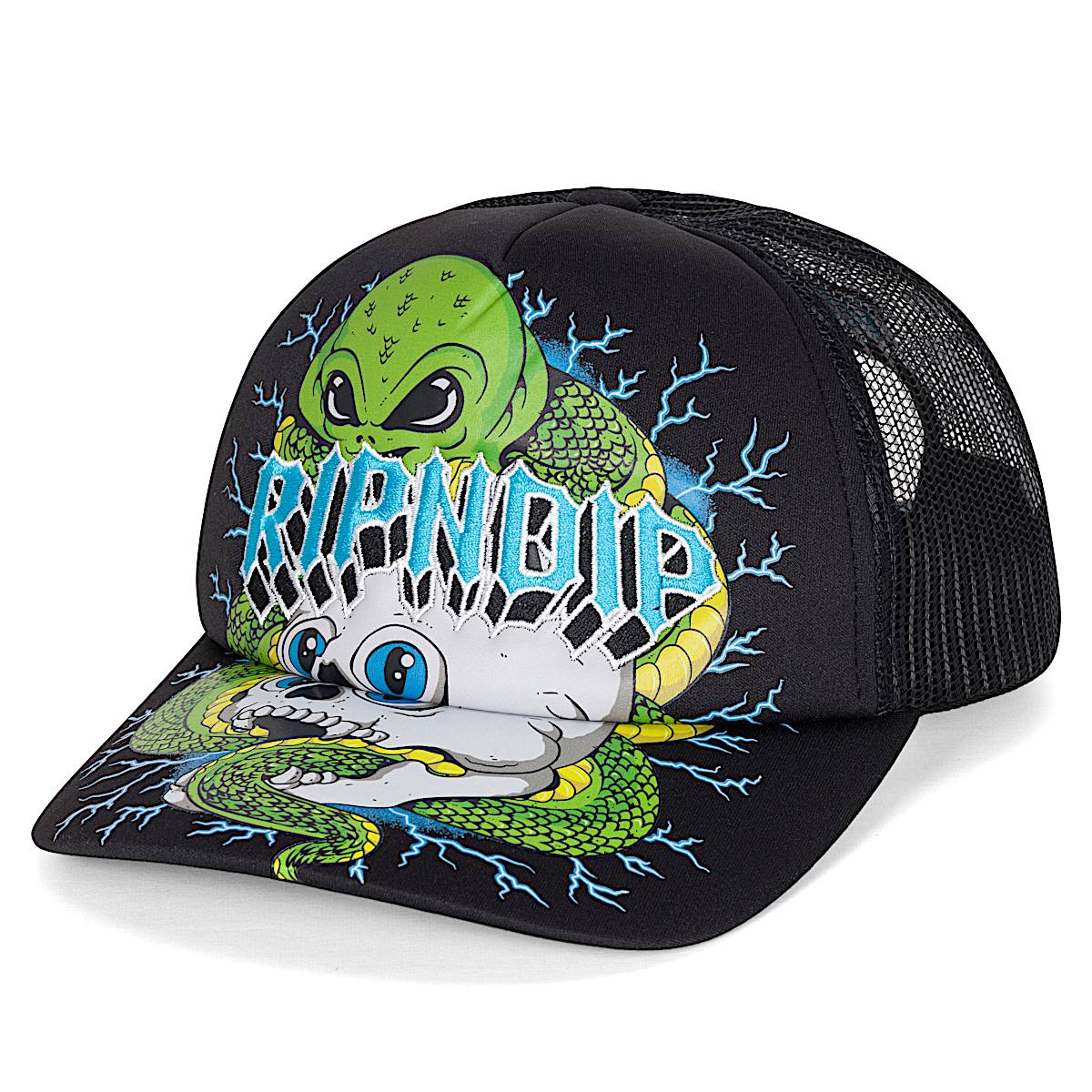 Skull and Bones Trucker Hat (Black) - Image 4