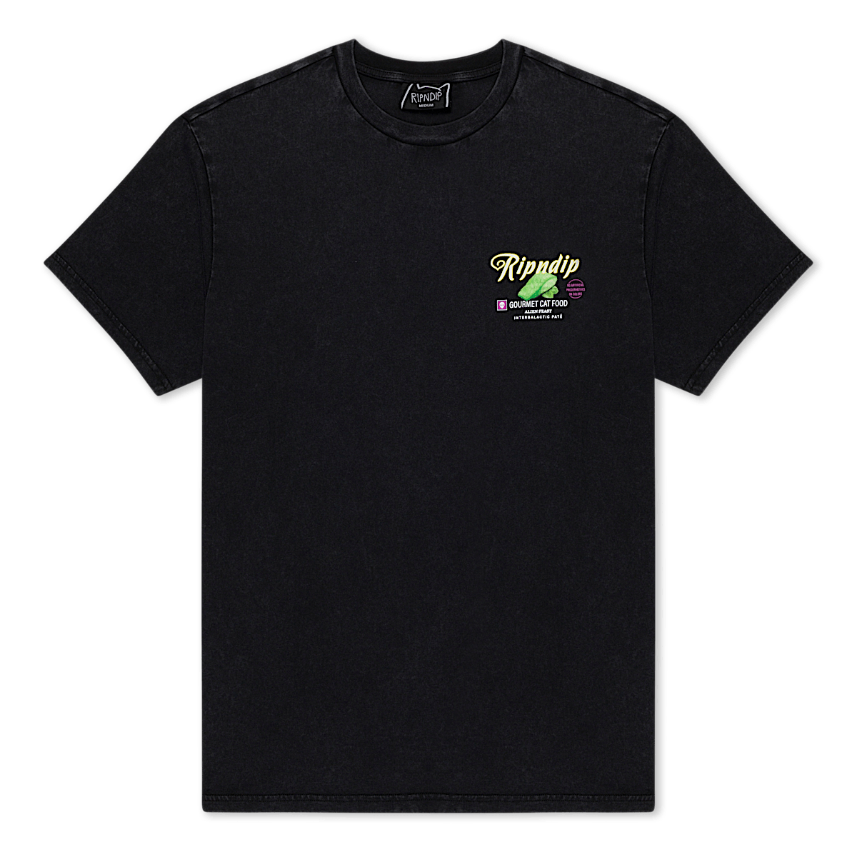 Gourmet Cat Food Tee (Black Vintage Wash) - Image 4