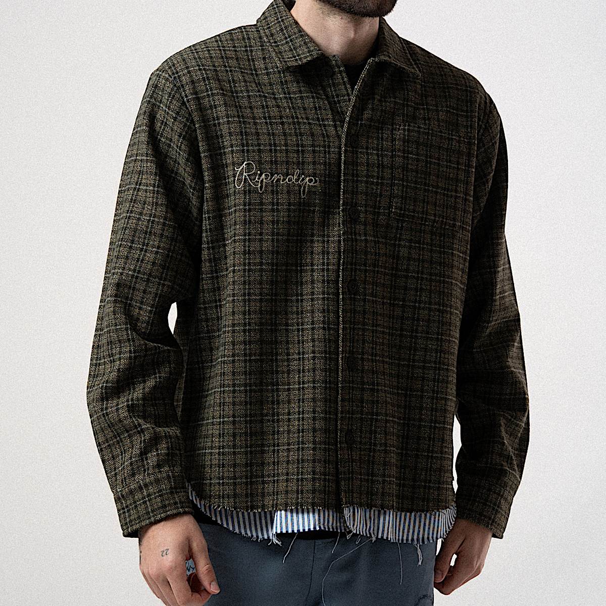 Where The Flowers Bloom Flannel Jacket (Olive) - Image 4