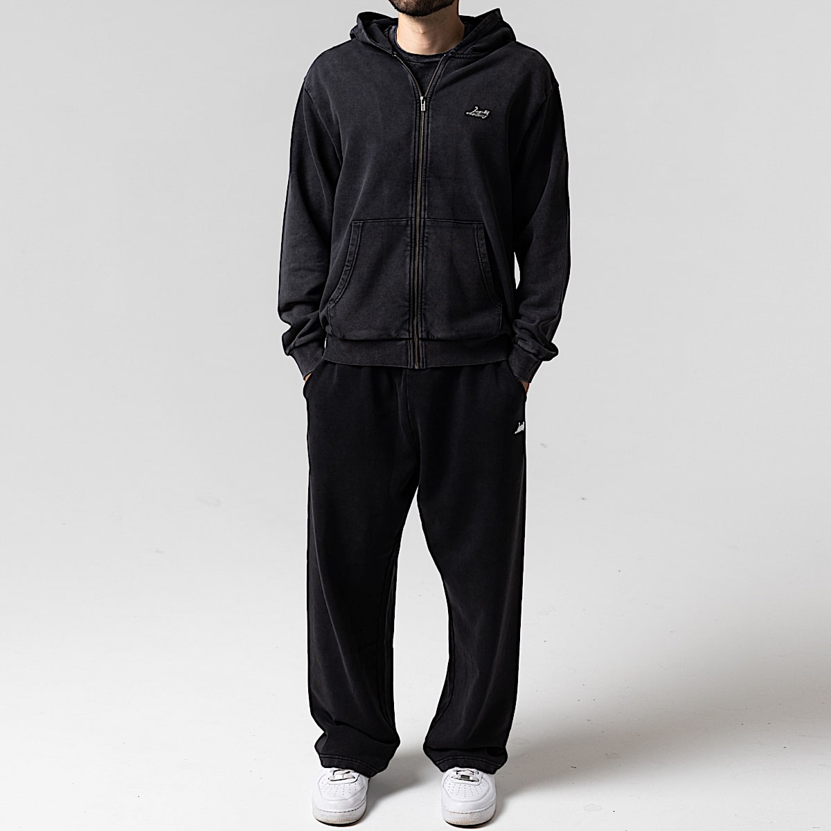 Castanza Zip Up Hoodie (Black Vintage Wash) - Image 4