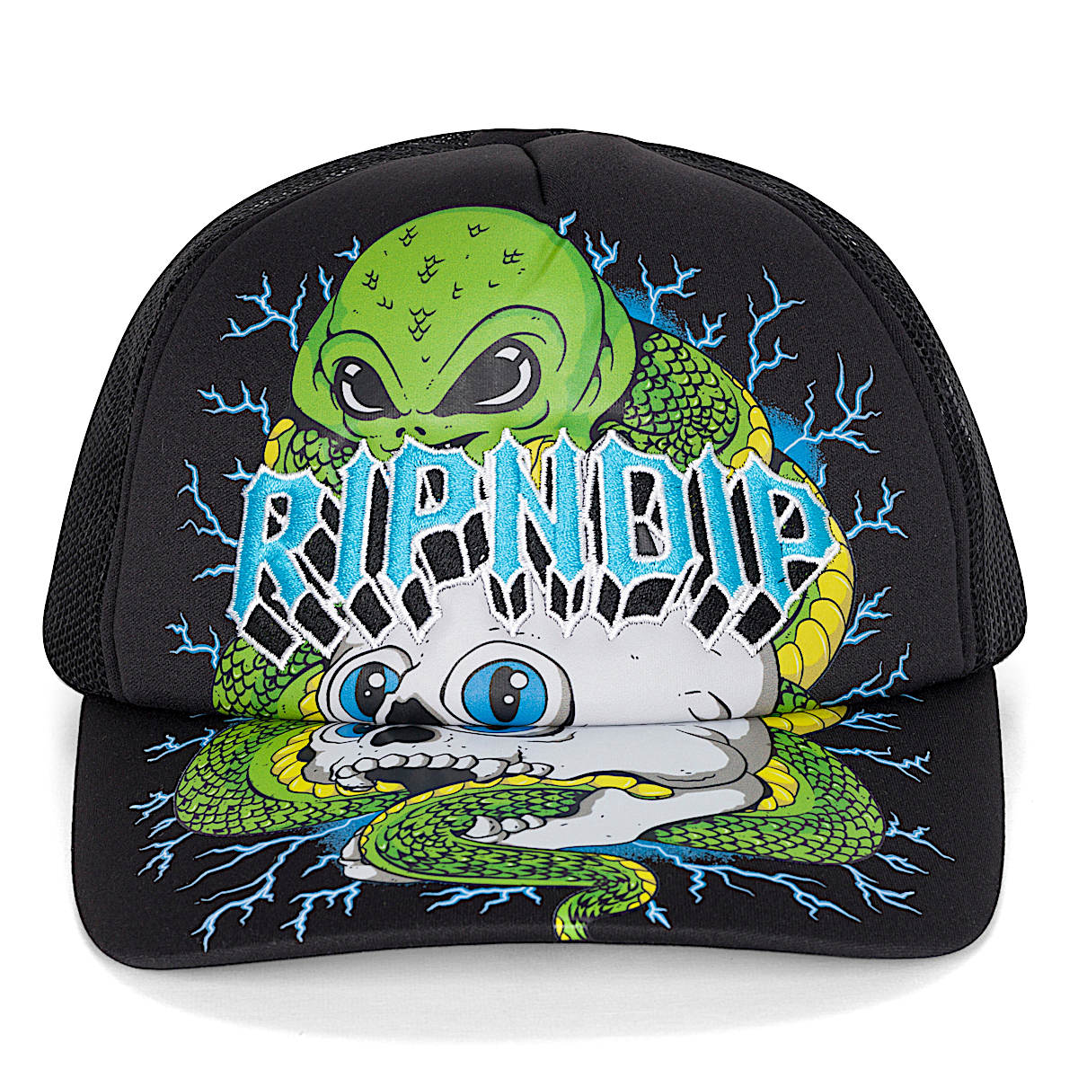 Skull and Bones Trucker Hat (Black) - Image 5