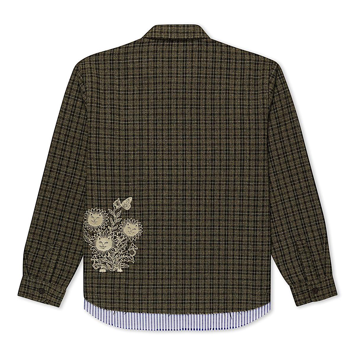 Where The Flowers Bloom Flannel Jacket (Olive) - Image 5