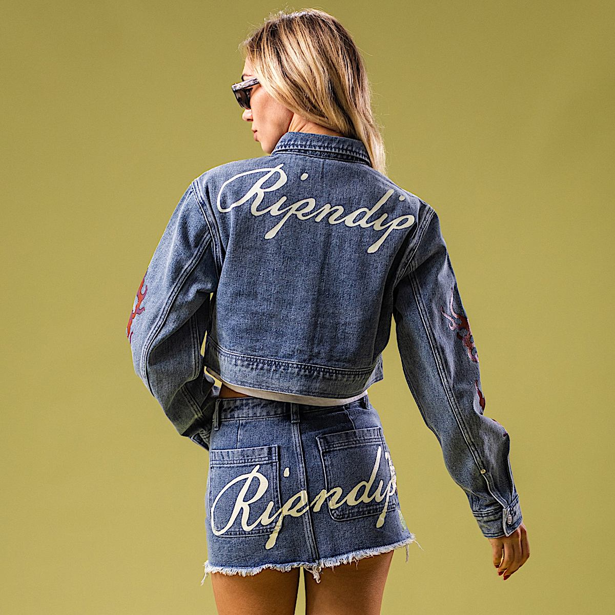 Travis Cropped Denim Jacket (Light Wash) - Image 5