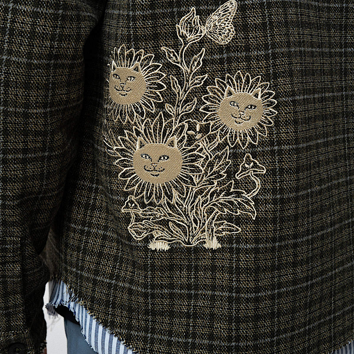 Where The Flowers Bloom Flannel Jacket (Olive) - Image 6