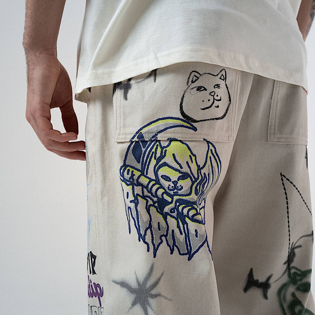 Goosebumps Wide Fit Pants (Bone) - Image 7