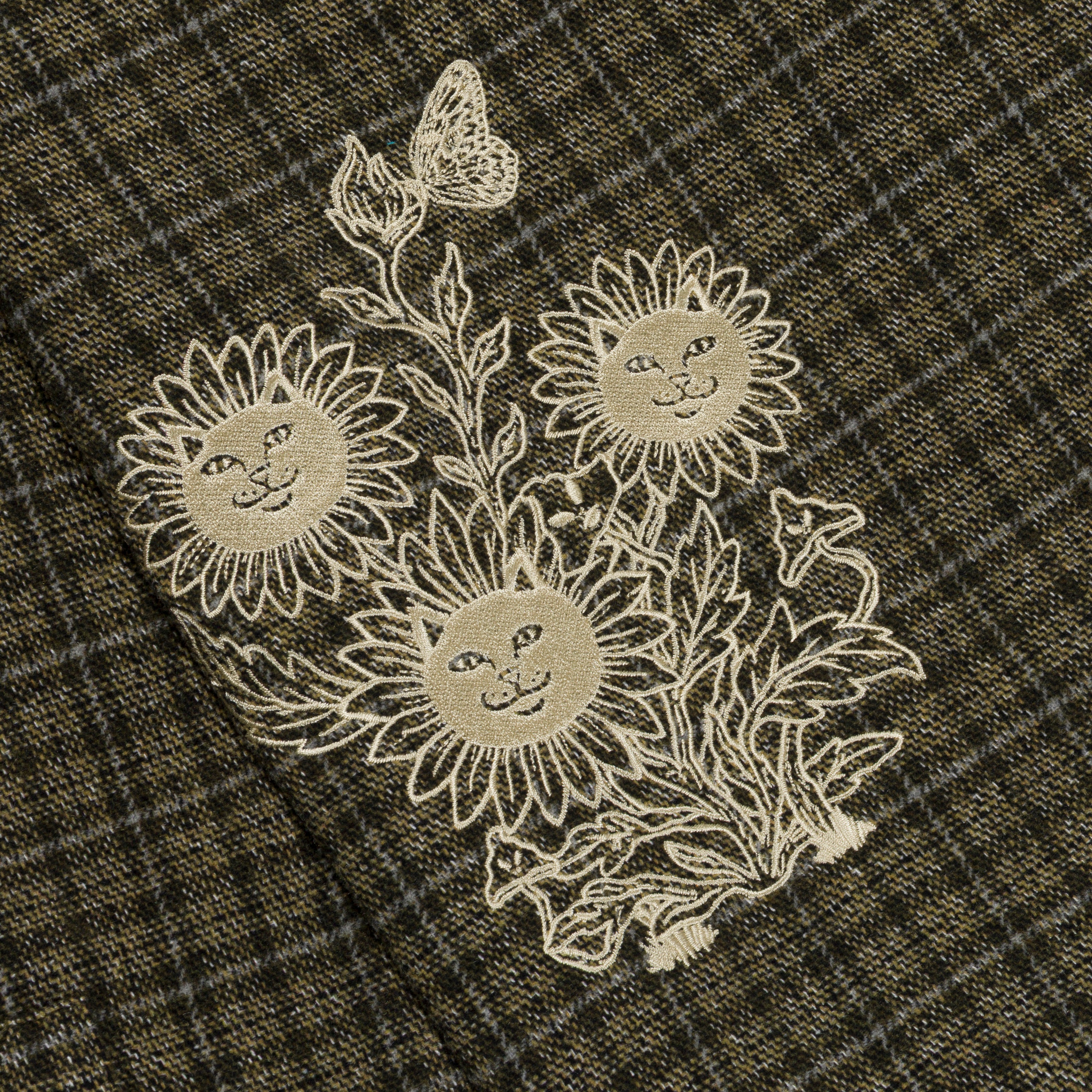 Where The Flowers Bloom Flannel Jacket (Olive) - Image 9