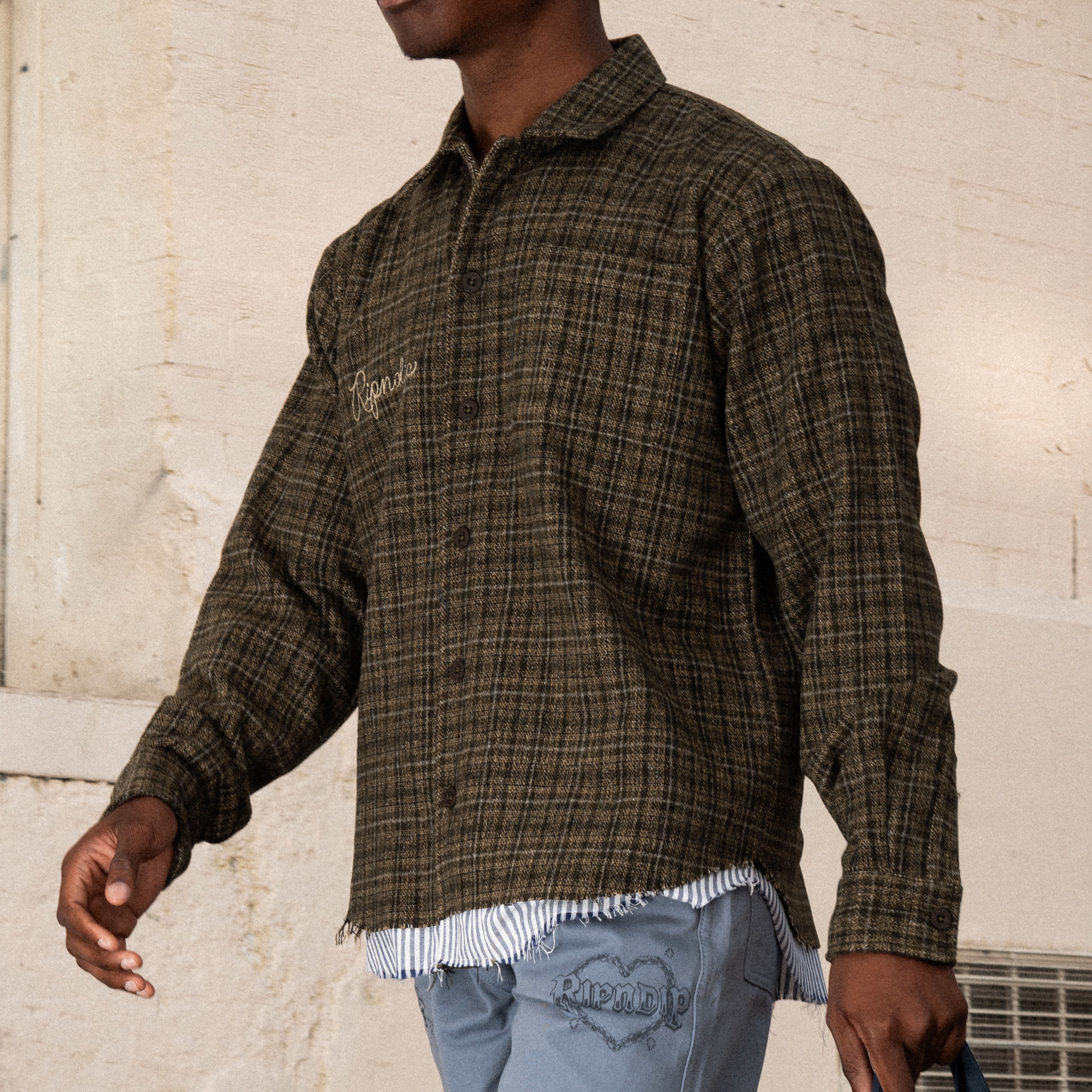 Where The Flowers Bloom Flannel Jacket (Olive) - Image 11