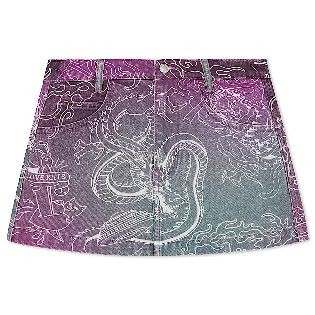 Trace Denim Skirt (Multi)