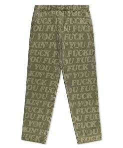 F.U.F.F. Washed Denim Pants (Light Olive Denim)