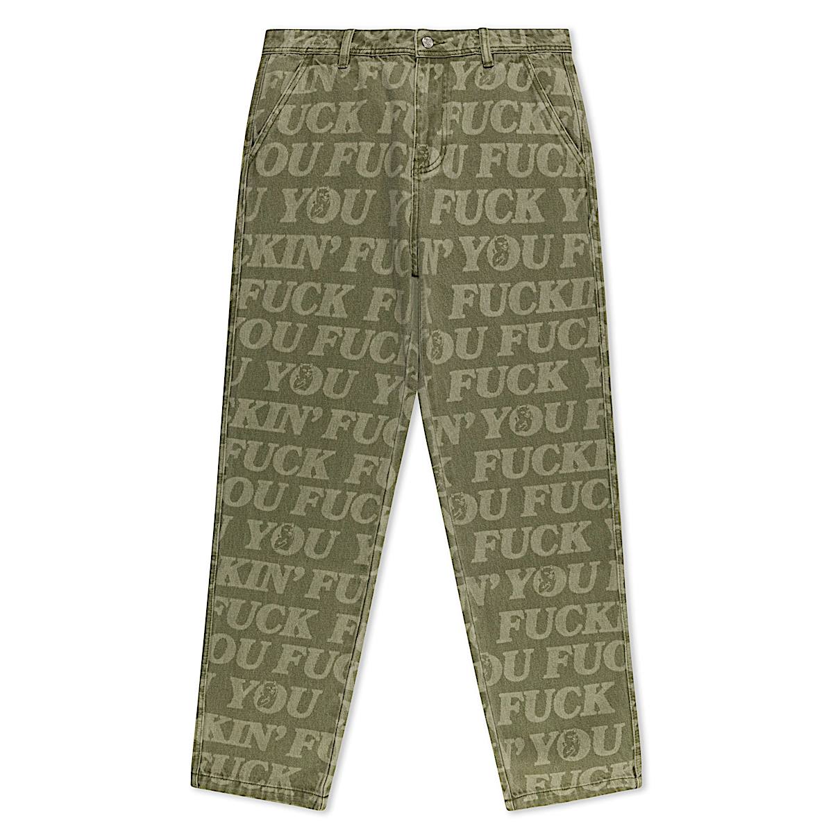 F.U.F.F. Washed Denim Pants (Light Olive Denim)
