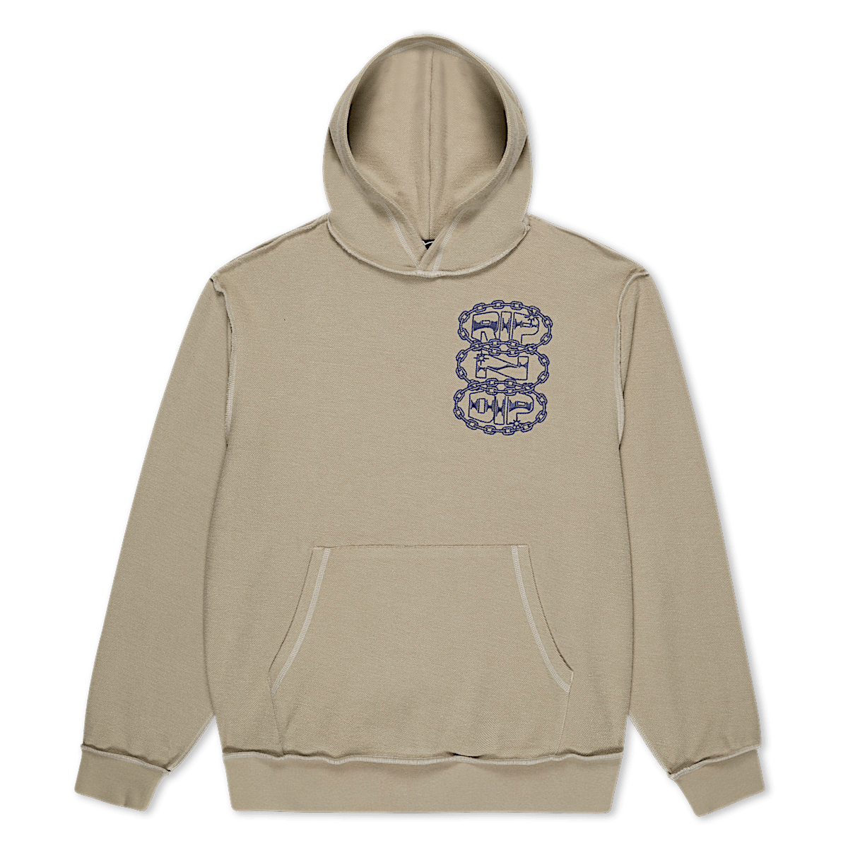 Linked Up Reverse Stitched Hoodie (Khaki)