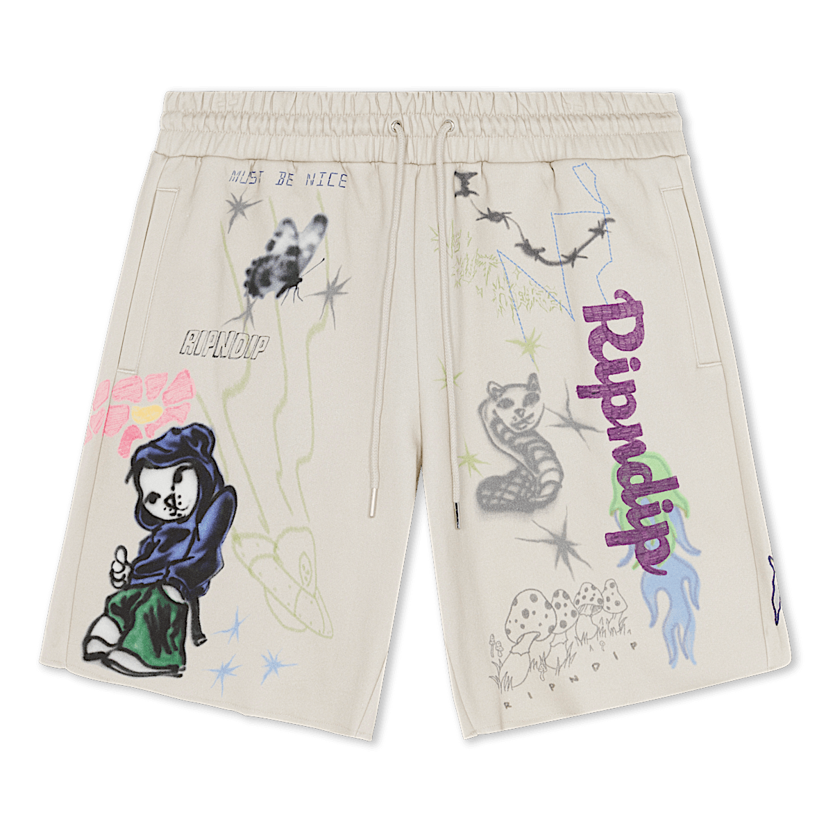 Goosebumps Raw Edge Sweat Shorts (Bone)