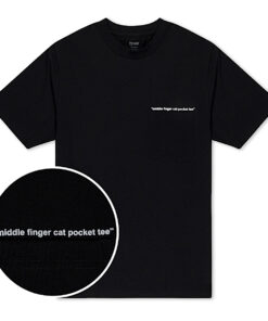 Middle Finger Cat Pocket Tee (Black)