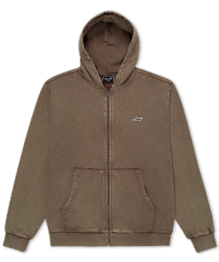 Castanza Zip Up Hoodie (Brown Vintage Wash)